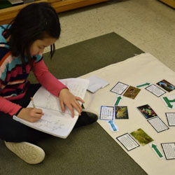 girl studying on floor