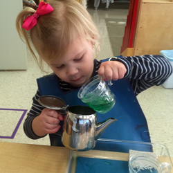 girl pouring liquid